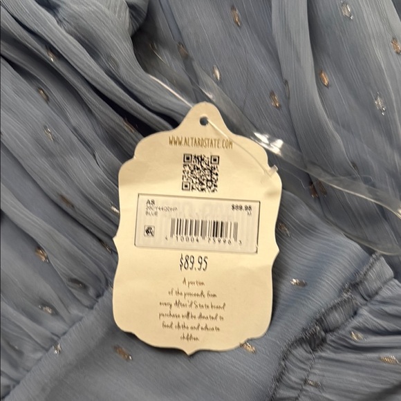 Altar'd State Blue Ruched Ruffled Maxi Dress - Picture 2 of 5